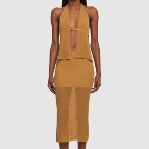 WeWoreWhat Knit Skirt Set with Backless Halter Top